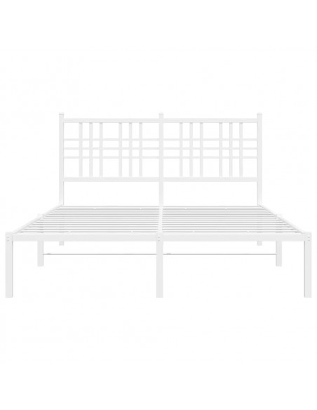 Giroletto con Testiera Metallo Bianco 135x190 cm