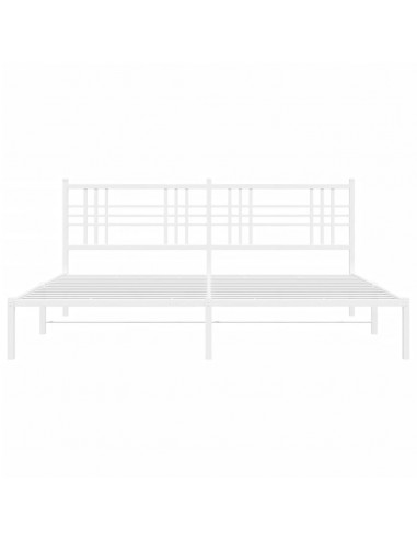 Giroletto con Testiera Metallo Bianco 193x203 cm