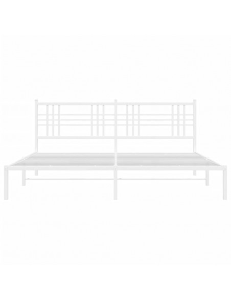 Giroletto con Testiera Metallo Bianco 193x203 cm
