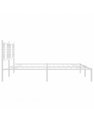 Giroletto con Testiera Metallo Bianco 193x203 cm