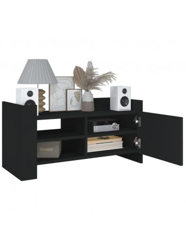 Mobile Porta TV Nero 80x35x40 cm in Legno Multistrato