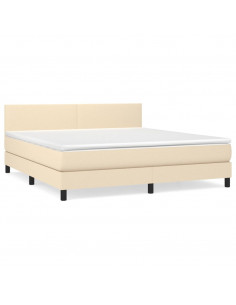 Giroletto a Molle con Materasso Crema 180x200 cm in Tessuto 2