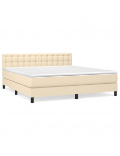 Giroletto a Molle con Materasso Crema 180x200 cm in Tessuto 2