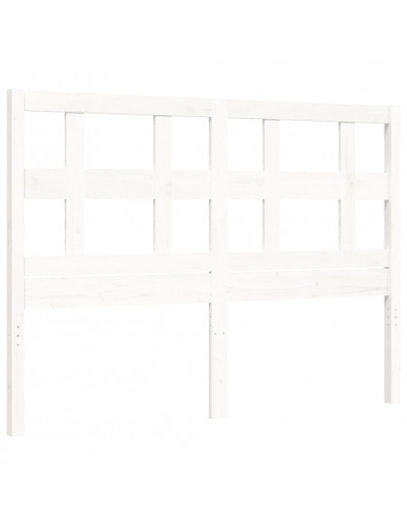 Giroletto con Testiera Bianco 140x200 cm in Legno Massello