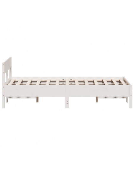 Giroletto con Testiera Bianco 120x200 cm Legno Massello di Pino