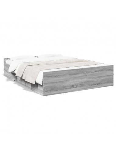 Giroletto Cassetti Grigio Sonoma 150x200 cm Legno Multistrato