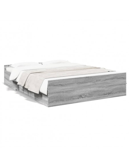 Giroletto Cassetti Grigio Sonoma 150x200 cm Legno Multistrato