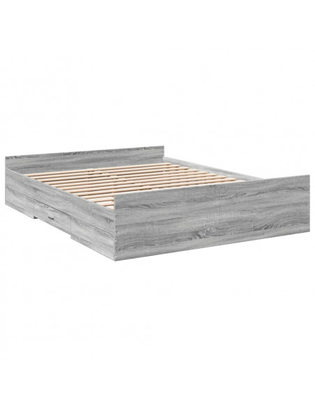 Giroletto Cassetti Grigio Sonoma 150x200 cm Legno Multistrato