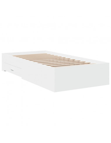 Giroletto con Cassetti Bianco 100x200 cm in Legno Multistrato