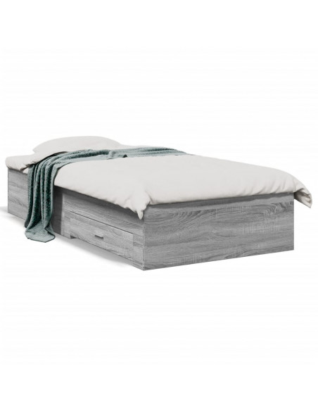 Giroletto Cassetti Grigio Sonoma 90x200 cm Legno Multistrato