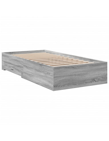 Giroletto Cassetti Grigio Sonoma 90x200 cm Legno Multistrato