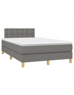 Giroletto a Molle con Materasso Grigio Scuro 120x190cm Tessuto 2