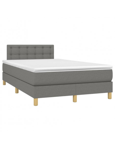 Giroletto a Molle con Materasso Grigio Scuro 120x190cm Tessuto