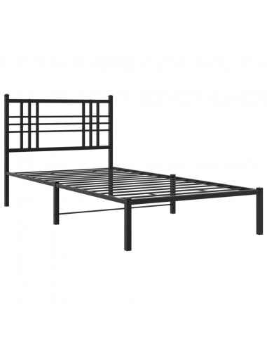 Giroletto con Testiera in Metallo Nero 90x200 cm