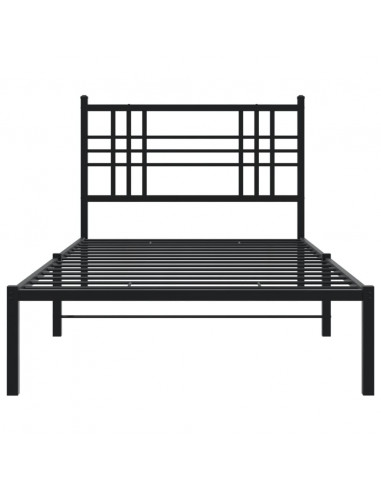 Giroletto con Testiera in Metallo Nero 90x200 cm