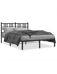 Giroletto con Testiera in Metallo Nero 120x200 cm 2