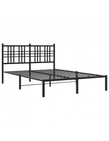 Giroletto con Testiera in Metallo Nero 120x200 cm