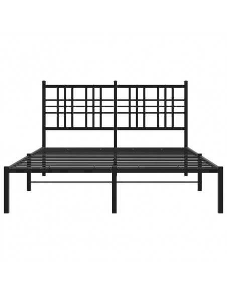 Giroletto con Testiera in Metallo Nero 120x200 cm