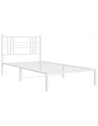 Giroletto con Testiera Metallo Bianco 107x203 cm