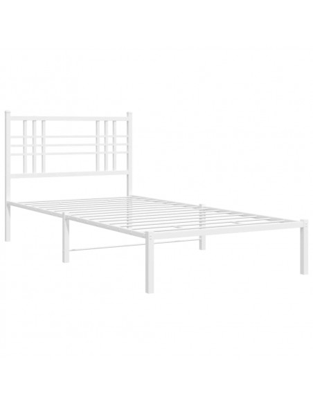 Giroletto con Testiera Metallo Bianco 107x203 cm