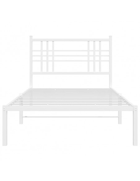 Giroletto con Testiera Metallo Bianco 107x203 cm