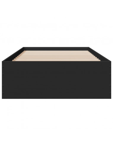 Giroletto con Cassetti Nero 100x200 cm in Legno Multistrato