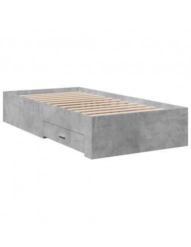 Giroletto Cassetti Grigio Cemento 90x190 cm Legno Multistrato