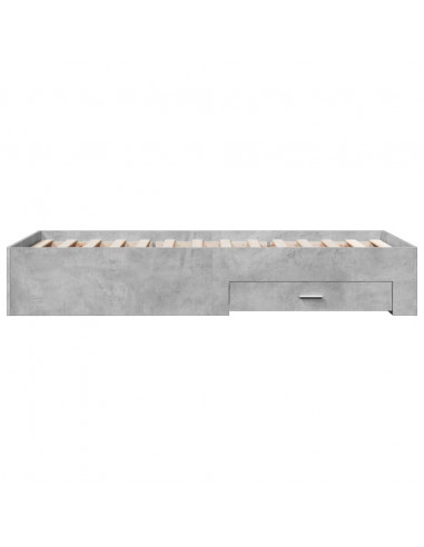 Giroletto Cassetti Grigio Cemento 90x190 cm Legno Multistrato