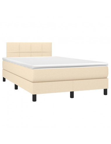Giroletto a Molle con Materasso Crema 120x190 cm in Tessuto