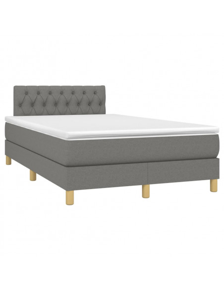 Giroletto a Molle con Materasso Grigio Scuro 120x190cm Tessuto