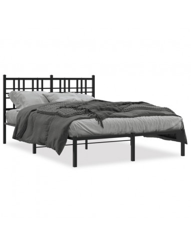 Giroletto con Testiera in Metallo Nero 140x200 cm