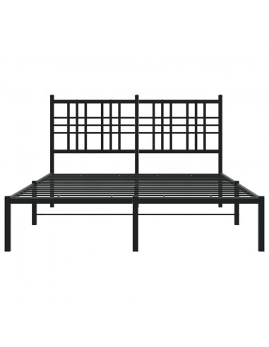 Giroletto con Testiera in Metallo Nero 140x200 cm