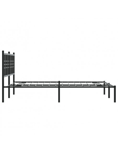 Giroletto con Testiera in Metallo Nero 140x200 cm