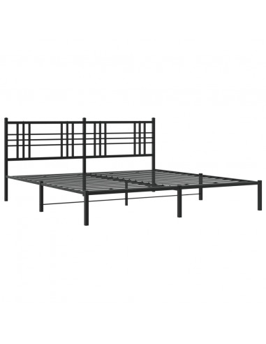 Giroletto con Testiera in Metallo Nero 200x200 cm