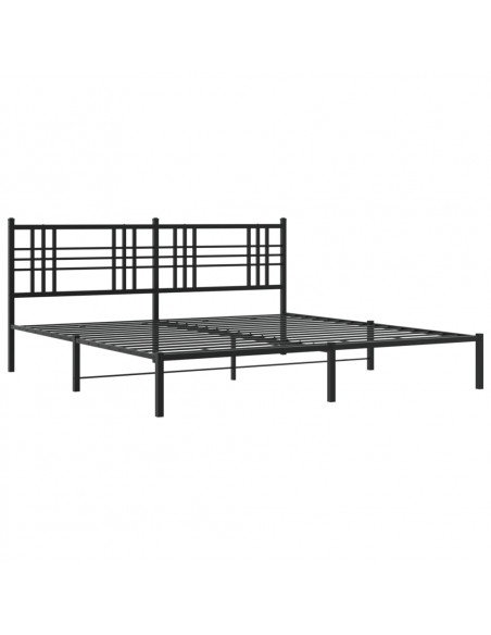 Giroletto con Testiera in Metallo Nero 200x200 cm