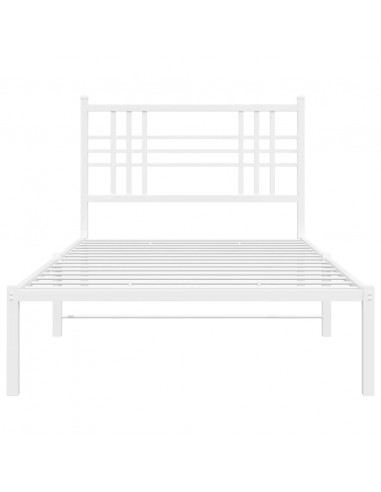 Giroletto con Testiera Metallo Bianco 100x190 cm