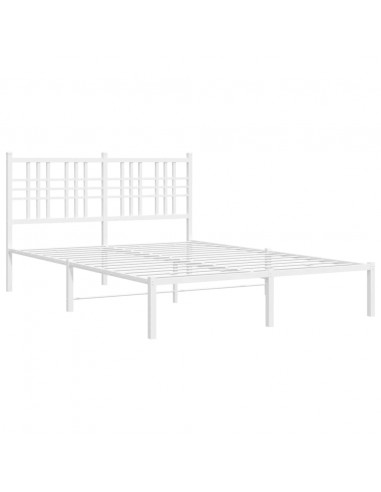 Giroletto con Testiera Metallo Bianco 140x190 cm