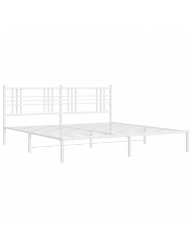 Giroletto con Testiera Metallo Bianco 183x213 cm