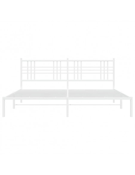 Giroletto con Testiera Metallo Bianco 183x213 cm