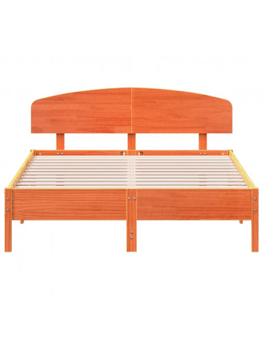 Giroletto con Testiera Marrone Cera 120x200 cm Massello Pino