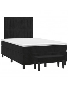 Giroletto a Molle con Materasso Nero 120x190 cm in Velluto 2