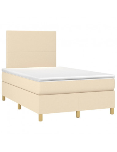 Giroletto a Molle con Materasso Crema 120x190 cm in Tessuto