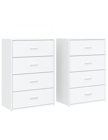 Credenze 2 pz Bianche 60x31x84 cm in Legno Multistrato