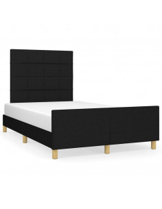 Giroletto con Testiera Nero 120x190 cm in Tessuto 2