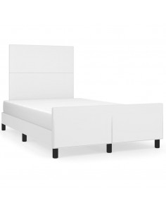 Giroletto con Testiera Bianco 120x190 cm in Similpelle 2