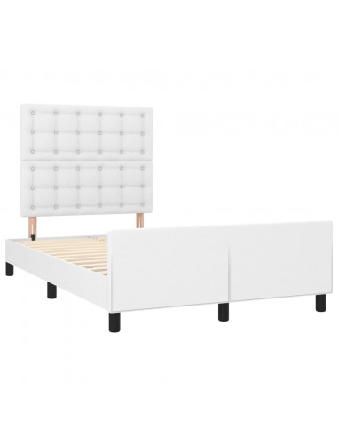 Giroletto con Testiera Bianco 120x190 cm in Similpelle