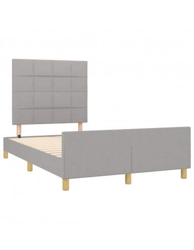 Giroletto con Testiera Grigio Chiaro 120x190 cm in Tessuto