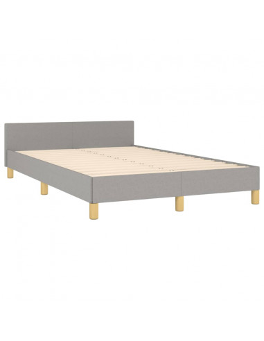 Giroletto con Testiera Grigio Chiaro 120x190 cm in Tessuto