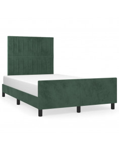 Giroletto con Testiera Verde Scuro 120x190 cm in Velluto 2