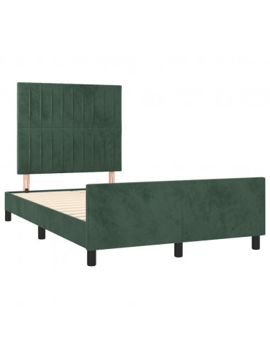 Giroletto con Testiera Verde Scuro 120x190 cm in Velluto